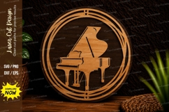 Grand Piano Round Laser Cut SVG Design grand piano svg, pian Product Image 1