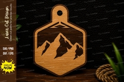 Mountain Tag Laser Cut SVG Design mountain tag svg, mountain Product Image 1