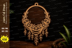 Floral Dreamcatcher Ornament Laser Cut SVG Design dreamcatch Product Image 1