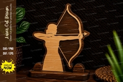 Archer Bow and Arrow Laser Cut SVG Design archer svg, bow Product Image 1