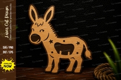 Cute Donkey Farm Animal Laser Cut SVG Design donkey svg Product Image 1