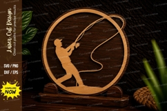 Fly Fishing Angler Laser Cut SVG Design fly fishing svg, fis Product Image 1