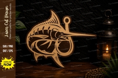 Marlin Fishing Laser Cut SVG Design marlin svg, marlin fish Product Image 1