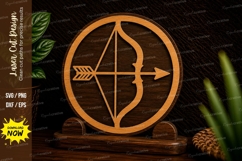 Bow and Arrow Target Laser Cut SVG Design bow and arrow svg, Product Image 1