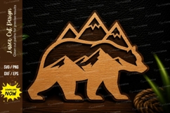 Mountain Bear Wildlife Laser Cut SVG Design bear svg, mounta Product Image 1