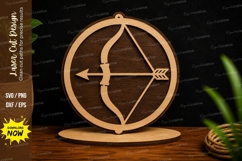 Bow and Arrow Stand Laser Cut SVG Design archery svg, bow Product Image 1