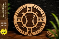 Baseball Compass Ornament Laser Cut SVG Design baseball svg, Product Image 1