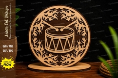 Decorative Drum Mandala Laser Cut SVG Design drum svg, drum Product Image 1