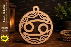Cancer Zodiac Ornament Laser Cut SVG Design cancer zodiac sv Product Image 1