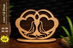 Lotus Yoga Frame Laser Cut SVG Design lotus yoga svg, medita Product Image 1