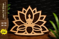 Lotus Yoga Meditation Laser Cut SVG Design lotus yoga svg Product Image 1