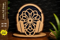 Headphones Mandala Laser Cut SVG Design headphones svg, head Product Image 1