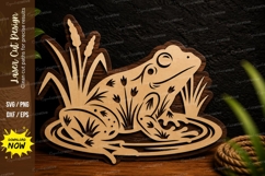 Frog on Lily Pad Laser Cut SVG Design frog svg, frog on lily Product Image 1