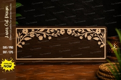 Floral Corner Border Nameplate Laser Cut SVG Design floral Product Image 1