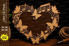 Butterfly Heart Laser Cut Svg Design butterfly heart svg Product Image 1