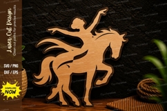 Horse Rider Silhouette Laser Cut Svg Design horse rider svg Product Image 1