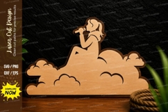 Singer on Cloud Laser Cut Svg Design singer svg, female sing Product Image 1