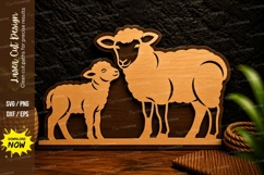 Sheep and Lamb Laser Cut Svg Design sheep svg, lamb svg Product Image 1