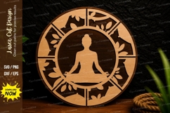 Meditation Mandala Laser Cut Svg Design meditation svg, yoga Product Image 1