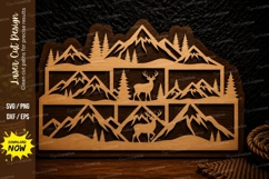 Deer Mountain Panorama Laser Cut Svg Design deer mountain Product Image 1