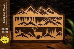 Mountain Deer Wilderness Laser Cut Svg Design mountain deer Product Image 1