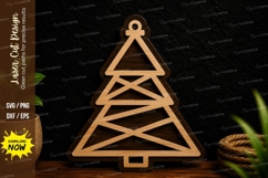 Modern Christmas Tree Laser Cut Svg Design christmas tree sv Product Image 1