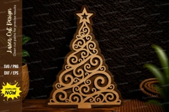 Swirl Christmas Tree Laser Cut Svg Design swirl christmas Product Image 1