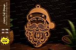Ornate Santa Face Ornament Laser Cut Svg Design ornate santa Product Image 1
