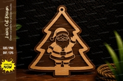 Santa Christmas Tree Ornament Laser Cut Svg Design santa chr Product Image 1
