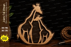 Giraffe Family Silhouette Laser Cut Svg Design giraffe famil Product Image 1