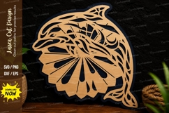 Dolphin Ocean Wave Laser Cut Svg Design dolphin wave svg Product Image 1