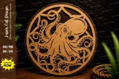 Octopus Mandala Laser Cut Svg Design octopus mandala svg, oc Product Image 1