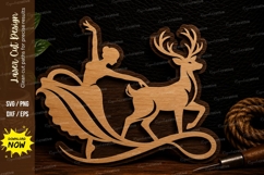 Fairy And Deer Silhouette Laser Cut Svg Design fairy deer sv Product Image 1