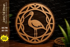 Heron Circle Frame Laser Cut Svg Design heron svg, heron Product Image 1