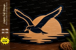 Flying Duck Lake Scene Laser Cut Svg Design flying duck svg, Product Image 1
