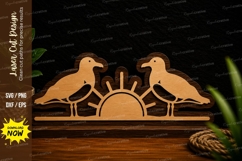 Love Birds Sunrise Laser Cut Svg Design love birds svg, bird Product Image 1