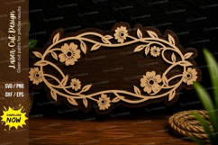 Floral Vine Frame Laser Cut Svg Design floral vine frame svg Product Image 1