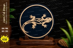 Gecko Circle Ornament Laser Cut Svg Design gecko svg, lizard Product Image 1