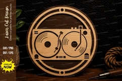 DJ Turntable Ornament Laser Cut Svg Design dj turntable svg Product Image 1