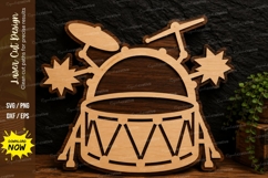 Drum Set Ornament Laser Cut Svg Design drum set svg, musical Product Image 1