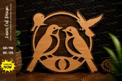 Love Birds Circle Ornament Laser Cut Svg Design love birds Product Image 1