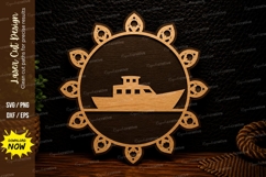 Boat Mandala Frame Laser Cut Svg Design boat mandala svg Product Image 1