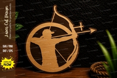 Archer Bow Hunter Laser Cut Svg Design archer svg, bow Product Image 1