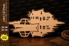Lake House Reflection Laser Cut Svg Design lake house svg, Product Image 1