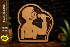 Female Singer Microphone Laser Cut Svg Design female singer Product Image 1