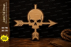 Skull Arrow Cross Laser Cut Svg Design skull arrow svg, skul Product Image 1