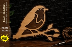 Robin Bird Branch Laser Cut Svg Design robin bird svg, bird Product Image 1