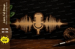 Microphone Soundwave Laser Cut Svg Design microphone soundwa Product Image 1