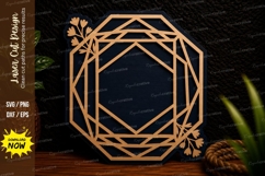 Geometric Floral Frame Laser Cut Svg Design geometric frame Product Image 1