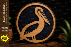 Pelican Bird Silhouette Laser Cut Svg Design pelican svg, Product Image 1